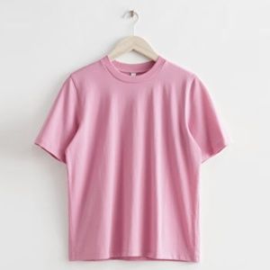 & Other Stories Organic Cotton Wide Sleeve T-shirt- Pink 0, 2, 4, 6, 8, 10 NWT